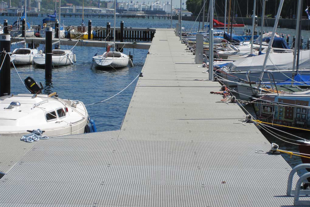 Running surface on a GRP walkway