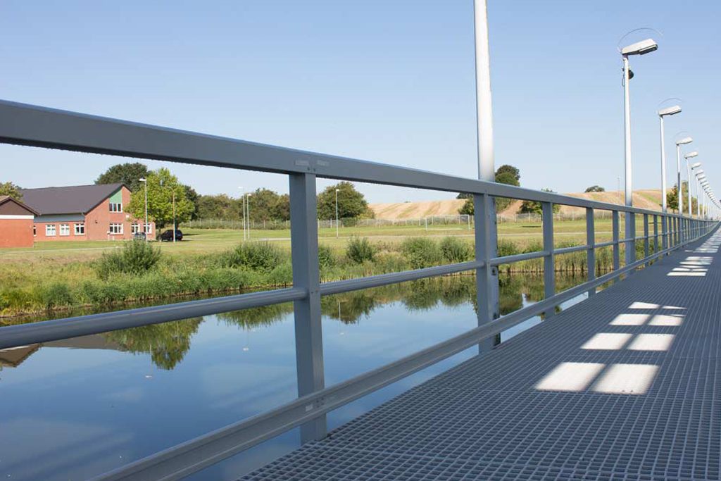 Running surface on a GRP walkway